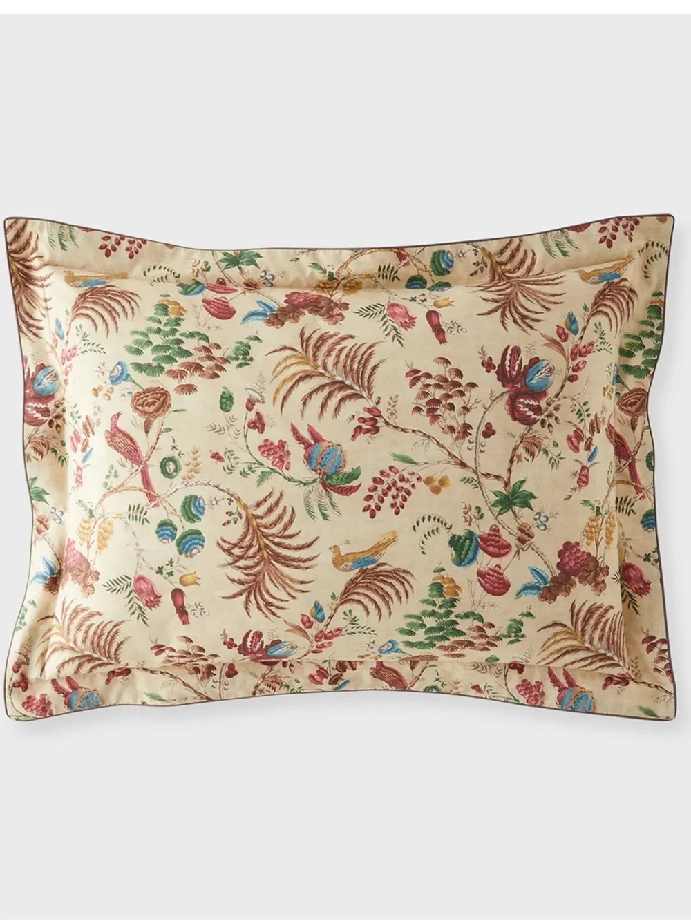 RALPH LAUREN Maren Set Of 2 King Cotton Pillow Shams Natural Tropical Print $370